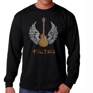 LA Pop Art NWT long sleeve Free Bird guitar w/ wings song lyrics shirt men's 2XL